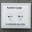 Sterling Silver Austrian Crystal Butterfly Studs - Asst. Colours (8mm)