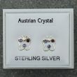 Sterling Silver Austrian Crystal Butterfly Studs - Asst. Colours (8mm)