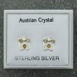 Sterling Silver Austrian Crystal Butterfly Studs - Asst. Colours (8mm)