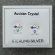 Sterling Silver Austrian Crystal Butterfly Studs - Asst. Colours (8mm)