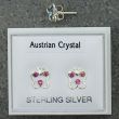Sterling Silver Austrian Crystal Butterfly Studs - Asst. Colours (8mm)