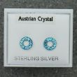Sterling Silver Austrian Crystal Circle Studs - Asst. Colours (8mm)