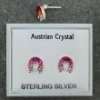 Sterling Silver Austrian Crystal Horseshoe Studs - Asst. Colours (8mm)