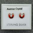 Sterling Silver Austrian Crystal Horseshoe Studs - Asst. Colours (8mm)