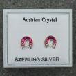Sterling Silver Austrian Crystal Horseshoe Studs - Asst. Colours (8mm)