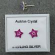 Sterling Silver Austrian Crystal Star Design Studs - Asst. Colours (8mm)