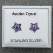 Sterling Silver Austrian Crystal Star Design Studs - Asst. Colours (8mm)