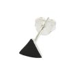 Sterling Silver Black Onyx Triangle Stud