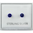Sterling Silver Blue Eye Ear Studs 4mm
