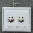 Sterling Silver Cat's Face Studs (9mm)