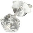 Sterling Silver Clear Cubic Zirconia Round Ear Stud (5mm)