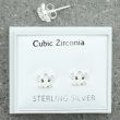 Sterling Silver Crown Design Crystal Studs - 8mm