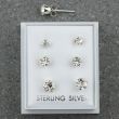 Sterling Silver Crystal Claw Set Studs - Assorted Sizes