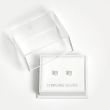 Sterling Silver CZ Square Studs (3mm) - Clear 