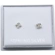 Wholesale Sterling Silver CZ Square Studs (3mm) - Clear 