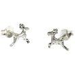Sterling Silver Deer Design Ear Studs 8mm 