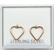 Sterling Silver Gold Heart Studs - 10mm
