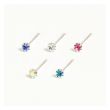 Sterling Silver Round Claw Set Nose Pins Bobble Back - Assorted 