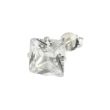 Sterling Silver Square Clear Cubic Zirconia Stud Earrings (8mm)