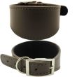 Suede Lined Italian Greyhound Leather Collar-Brown(8-10'')