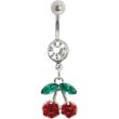 Sweet Cherry Charm Navel Bar – 10mm