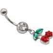 Sweet Cherry Charm Navel Bar – 10mm