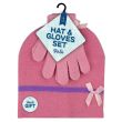 Girls Beanie Hat & Glove Set - Assorted Colours 
