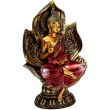 Thai Buddha Seated Lotus Resin Ornament - Red & Gold (21cm)