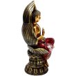 Thai Buddha Seated Lotus Resin Ornament - Red & Gold (21cm)