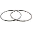 Thin Perforated Silver Hoop Earrings - 7cm 