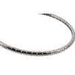 Thin Perforated Silver Hoop Earrings - 7cm 