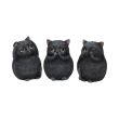 Three Wise Fat Cat Figurines - 8.5cm 