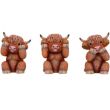 Three Wise Highland Cow Figurines – 9.6cm