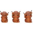 Three Wise Highland Cow Figurines – 9.6cm