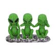 Three Wise Martians See No Hear No Speak No Evil Alien Figurines - 16cm