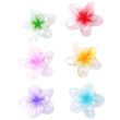 Transparent Colour Hibiscus Flower Hair Clamp - Assorted (8cm)