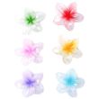 Transparent Hibiscus Flower Shaped Hair Clamps - Assorted - 8cm