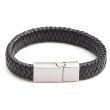 Tribal Men's Leather Bracelet Non Magnetic Clasp Design 