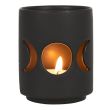 Wholesale Small Black Triple Moon Cut Out Tealight Holder 