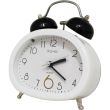 Twin Bell Quartz Mini Alarm Clock - White (8 x 10 x 5 cm)