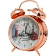 Twin Bell Round Shaped Alarm Clock - Rose Gold (10 x 10 x 6cm)