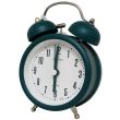 Twin Bell Round Shaped Quartz Mini Alarm Clock - Teal (8 x 8 x4.5 cm)