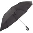 Mens Black Auto Umbrella With Curved Handle
