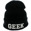 Unisex Geek Beanie Hat - Black