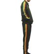 Wholesale Unisex Lion of Judah Logo Olive Green Tracksuit with Rasta Stripes