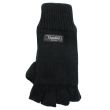 Unisex Knitted 3M Thinsulate Insulation Fingerless Gloves - Black