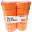 Universal Price Gun Labels – Orange (26x12mm, 1500 Labels per Roll, Pack of 12)