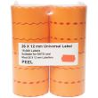 Universal Price Gun Labels – Orange (26x12mm, 1500 Labels per Roll, Pack of 12 Rolls)