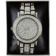 Wholesale NY London Mens Classic Bling Crystals Dial Fashion Watch - Gun Black