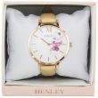 Wholesale Henley Ladies Floral Print Leather Strap Watch - Honey